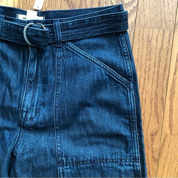 Madewell Belted Wide-Leg Cargo jeans in Marlberry Wash Denim Women’s Size 27 NWT - Picture 8 of 14